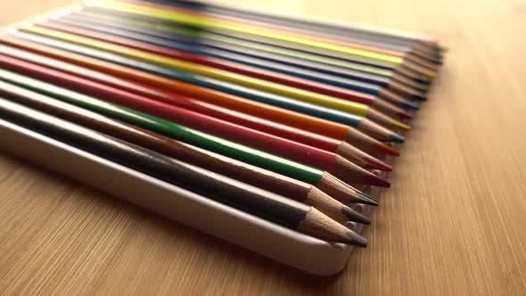 Tips Of Colored Pencils Macro Shot Sketching or School Concept Macro Shot alt