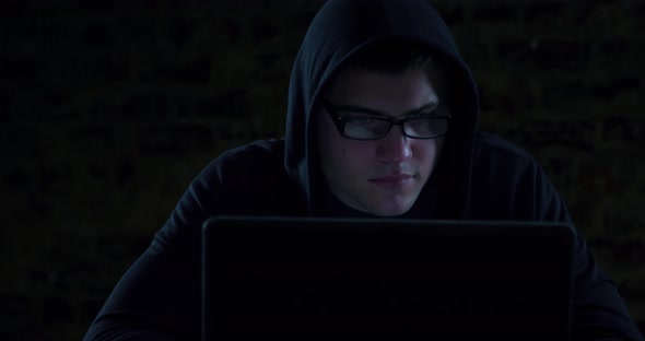 Hacker using computer alt