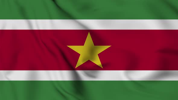 Suriname flag seamless waving animation