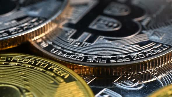 Golden And Silver Bitcoin Cryptocurrency