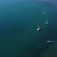 aerial footage boat sails in the sea. - VideoHive Item for Sale