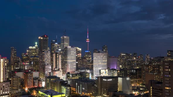 City Skyline Architecture Toronto's Times Square Bright City Lights