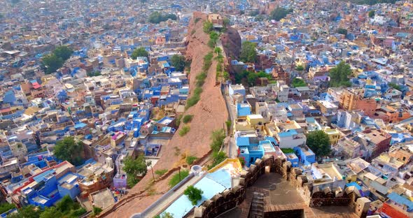 Houses of Famous Jodhpur the Blue City, View From Mehrangarh Fort, Rajasthan, India, Camera Vertical alt