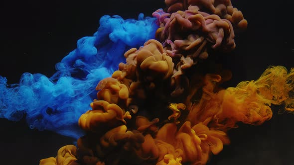 Ink Water Shot Color Smoke Splash Blue Yellow Mix alt