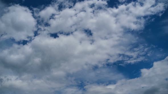 Clouds Move Smoothly in the Blue Sky. Timelapse alt