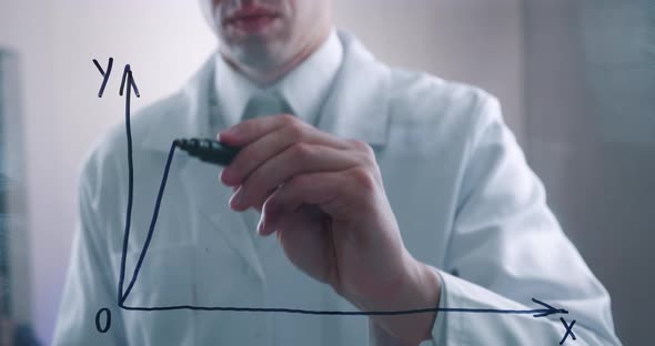 Man Draws Financial Schedule Business Success Strategy alt