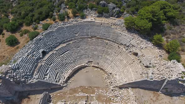 Old Historical Stone Amphitheater of Ancient Civilization City Before Christ