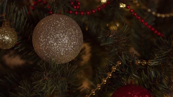 Christmas Tree Decorations Close Up