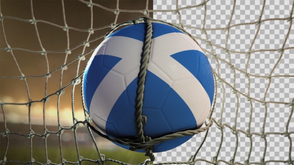 Soccer Ball Scoring Goal Night Frontal - Scotland
