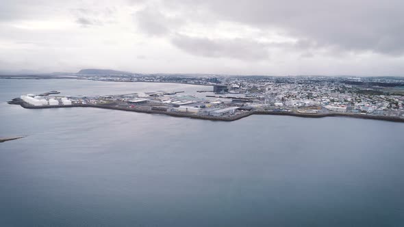 Aerial View Of Reykjavik City In Iceland
