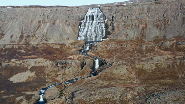Aerial View of Dynjandi Falls Westfjords Iceland alt