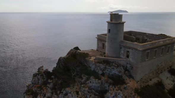 Punta Grossa lighthouse in Ibiza, Spain alt