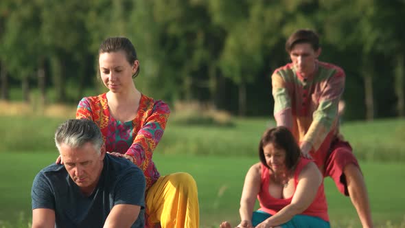 Therapist Doing Healing Treatment on Mans Back alt