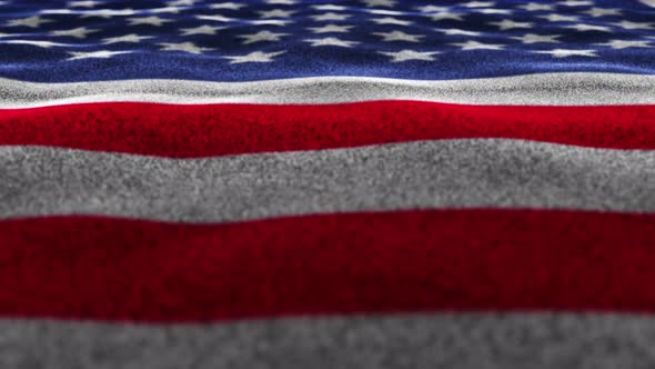 Denim Textile USA Flag, Loopable