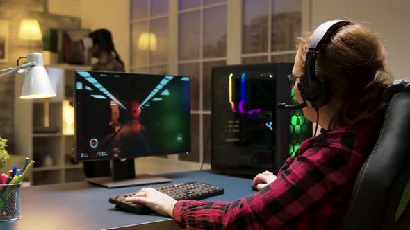 Game Over for a Professional Caucasian Female Gamer alt