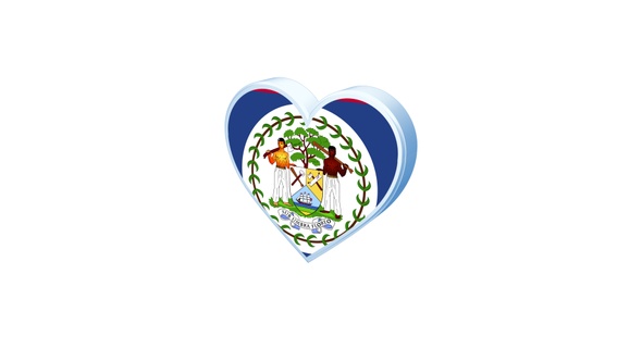 Belize Flag Heart Shape alt