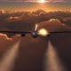 Airplane Flying on Sunset 4k - VideoHive Item for Sale