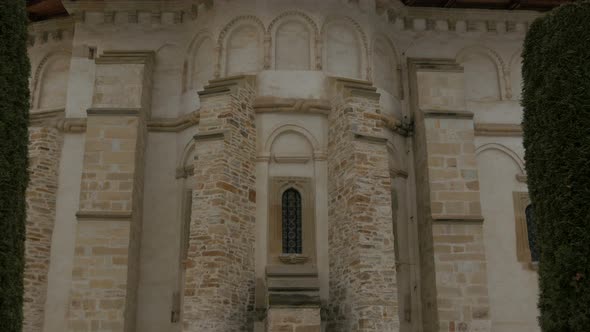 Tilt up of the church at Putna Monastery  alt