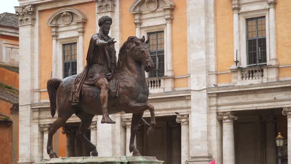 The Equestrian Statue of Marcus Aurelius in Capitoline Hill