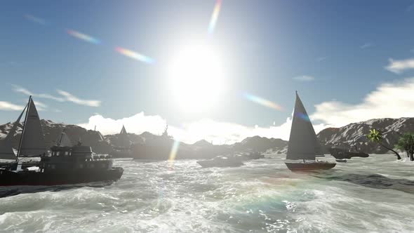 Winter landscape with mountains and snow alt