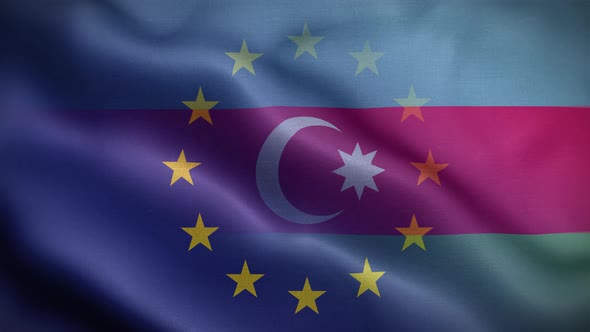 EU Azerbaijan Flag Loop Background 4K