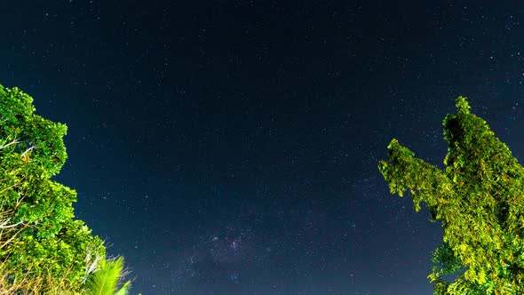 Amazing Starry Sky with Shooting Stars