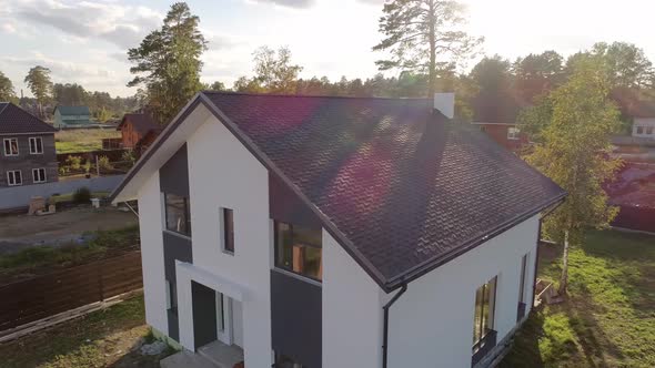 Aerial top view of new modern residential house 38 alt