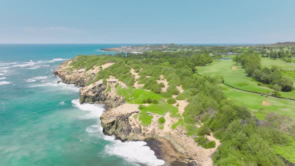 Golf Hotel on the Rocky Coast on Kauai Island Hawaii Golf Course at Rocky Beach alt