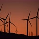 Sunset in Coachella Valley Wind Turbines Power Plant