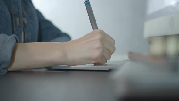 Designer Working With Digital Drawing Tablet alt