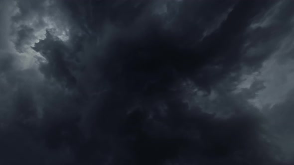 Black Cloudy Sky Storm Weather Aerial View alt