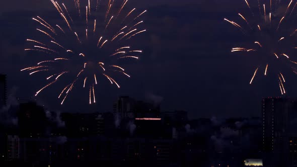 Beautiful Firework at Evening Sky alt