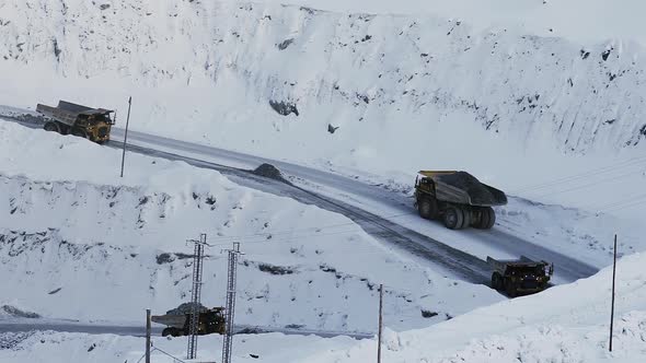 Industrial View of Opencast Mining Quarry with Lots of Machinery at Work alt