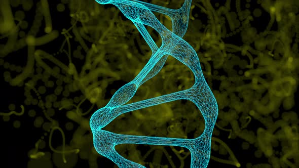 Abstract representation of digital binary plexus DNA molecule