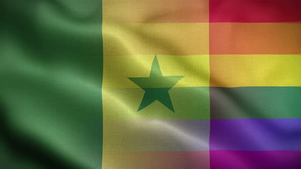 LGBT Senegal Flag Loop Background 4K