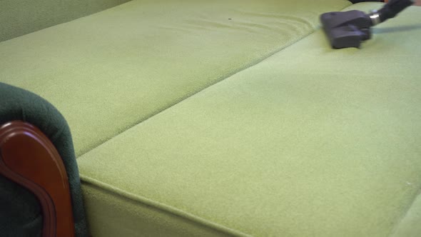 Vacuum Cleaner Brush Moves Around the Bed and Removes Dust Weekly Apartment Cleaning alt