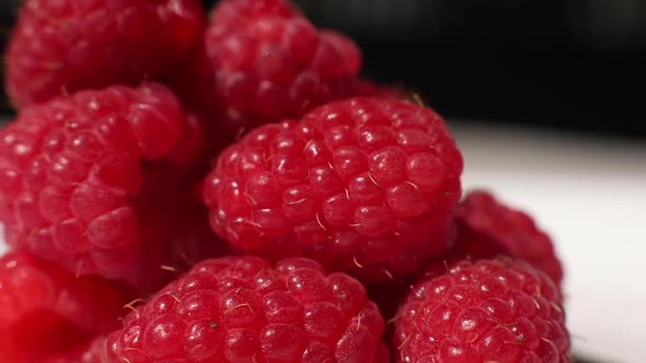 Closeup of Fresh Raspberries