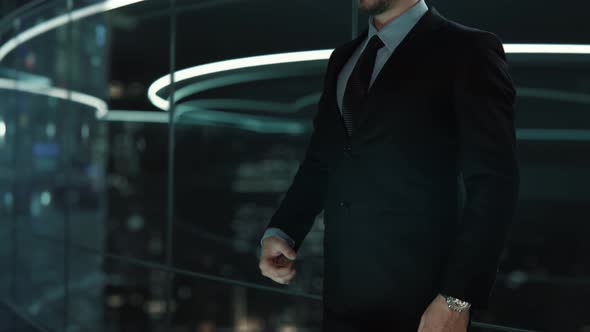 Businessman with Global Warming Hologram Concept alt