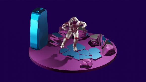 Astronaut exploring on the moon alt