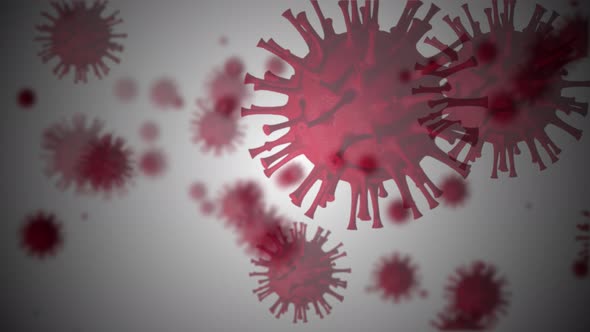 Covid-19 (Coronavirus) realistic virus cells animation seamless loop for background