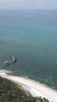 Vertical Video of the Ocean Near the Coast of Zanzibar Tanzania alt