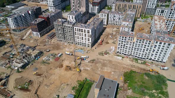 Drone Aerial View Construction of Residential Premises Residential Complex alt