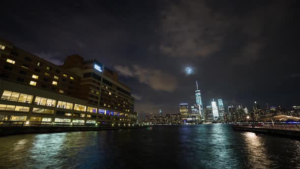 Manhattan as seen from Jersey City With Clouds alt