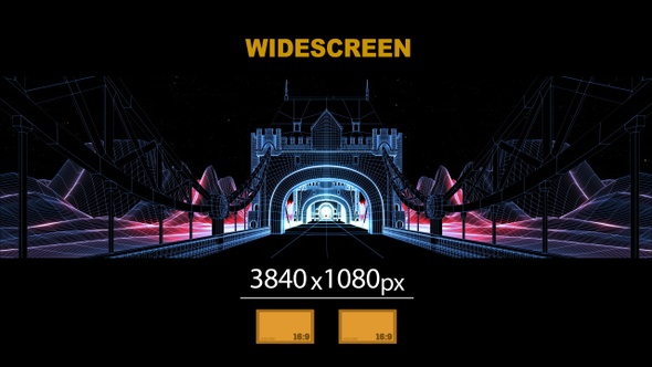 Widescreen Wireframe Bridge 01