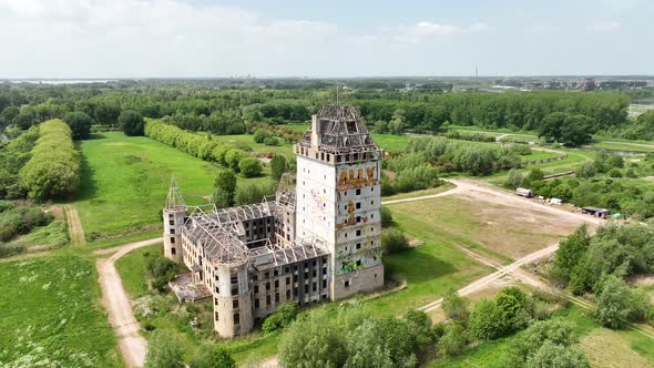slowly revealing the skyline of the Dutch city of Almere. alt