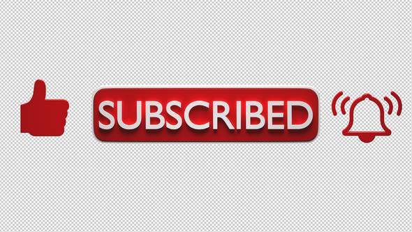 Subscribe Like Notify Bell 3 D Buttons 4k Transparent Background