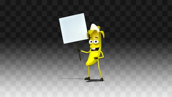 Banana advertising a board for a logo alt