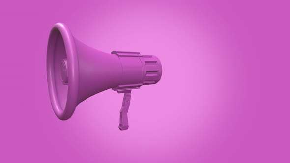pink bullhorn rotating close-up on a bright background