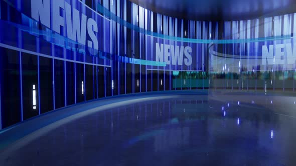3D Virtual News Studio Background 4K alt