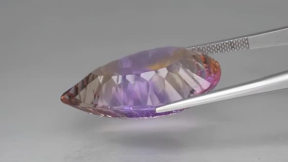 Ametrine Pear Concave Cut Natural Gemstone Octagon Shape Isolate on White Background alt